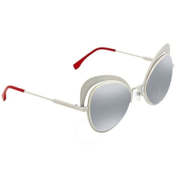 Fendi Violet Ff0247/S Cat-eye Gradient Silver Mirror Sunglasses - Picture 1 of 4